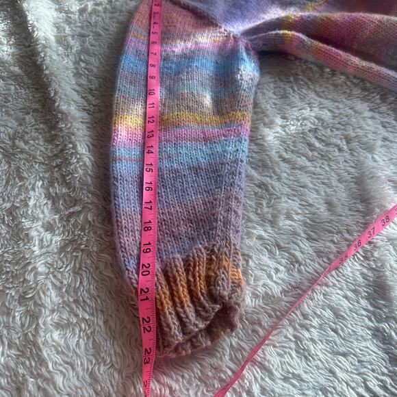 Gorgeous Handknit Pastel Rainbow Knit Sweater XS/S - Picture 6 of 6